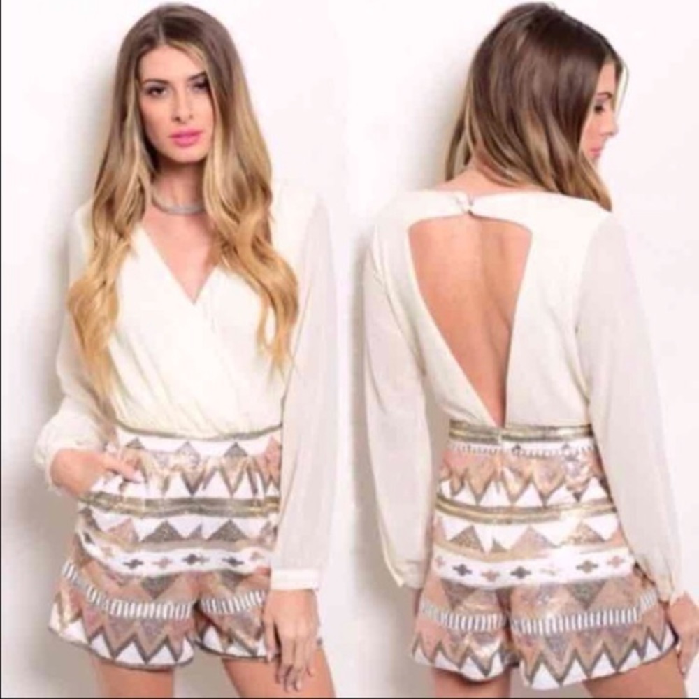 ⭐️Host Pick ⭐️ Aztec sequin Romper